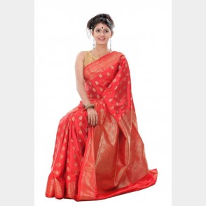 Beautiful color combination of Silk Katan Share from Tangail with blouse piece